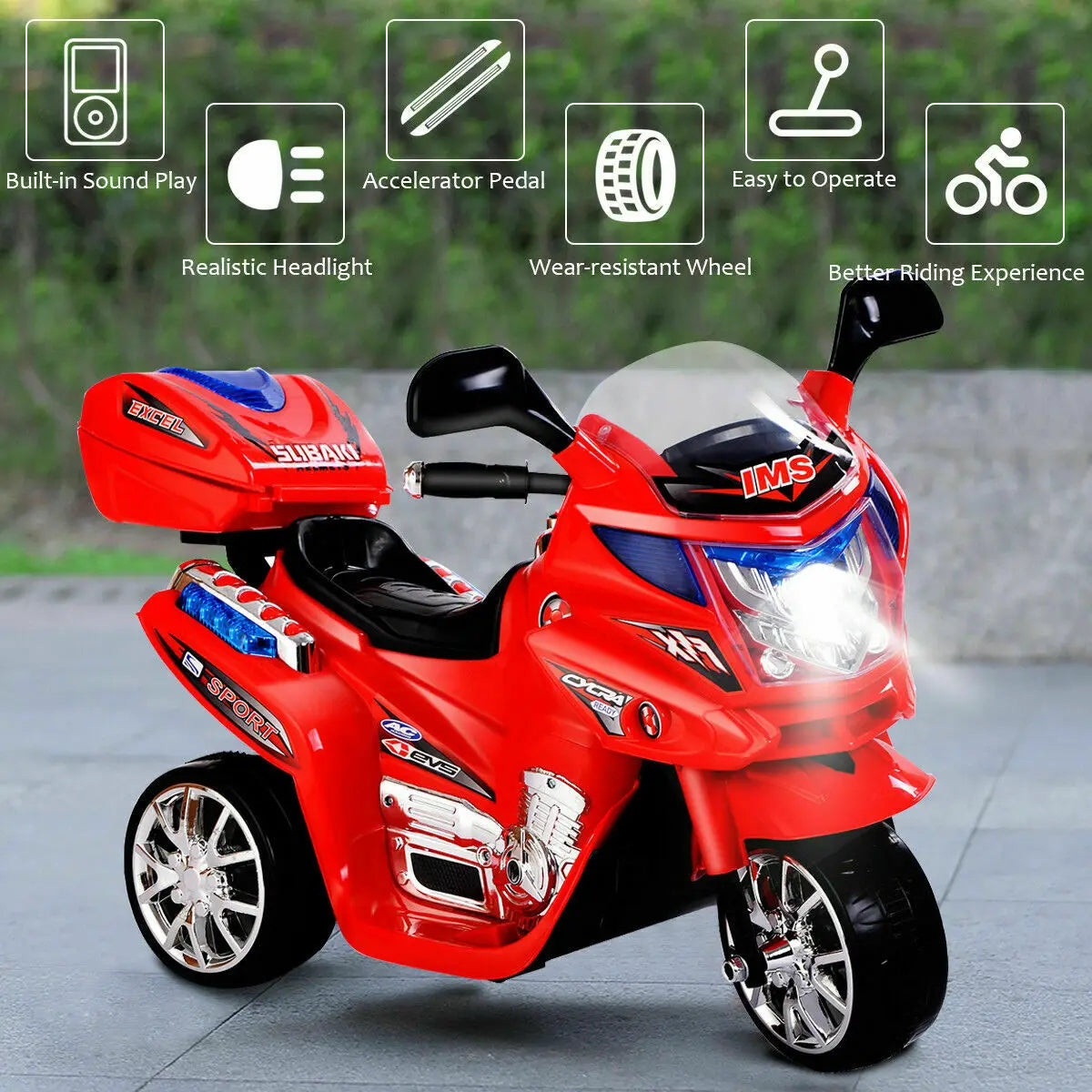 1.86 MPH 3 Wheel Battery Powered Bicycle For Kids