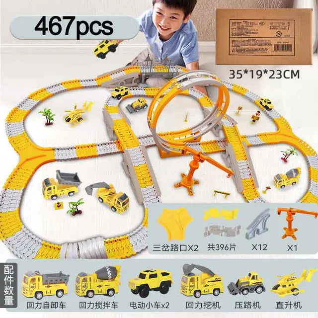 137-467pcs Children Electric Track Toy Car