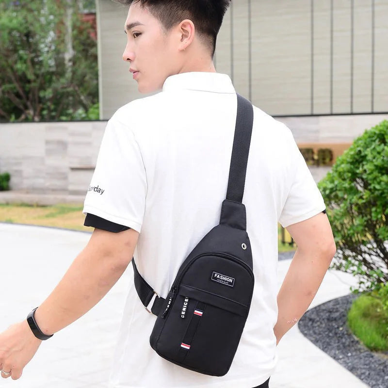 2023 New Men's Chest Bag New Fashion Korean-Style Casual Sports Water-Proof Shoulder Crossbody Bag Cross Body Chest Bag For Male