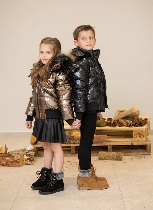 kids Winter Jackets with natural fur