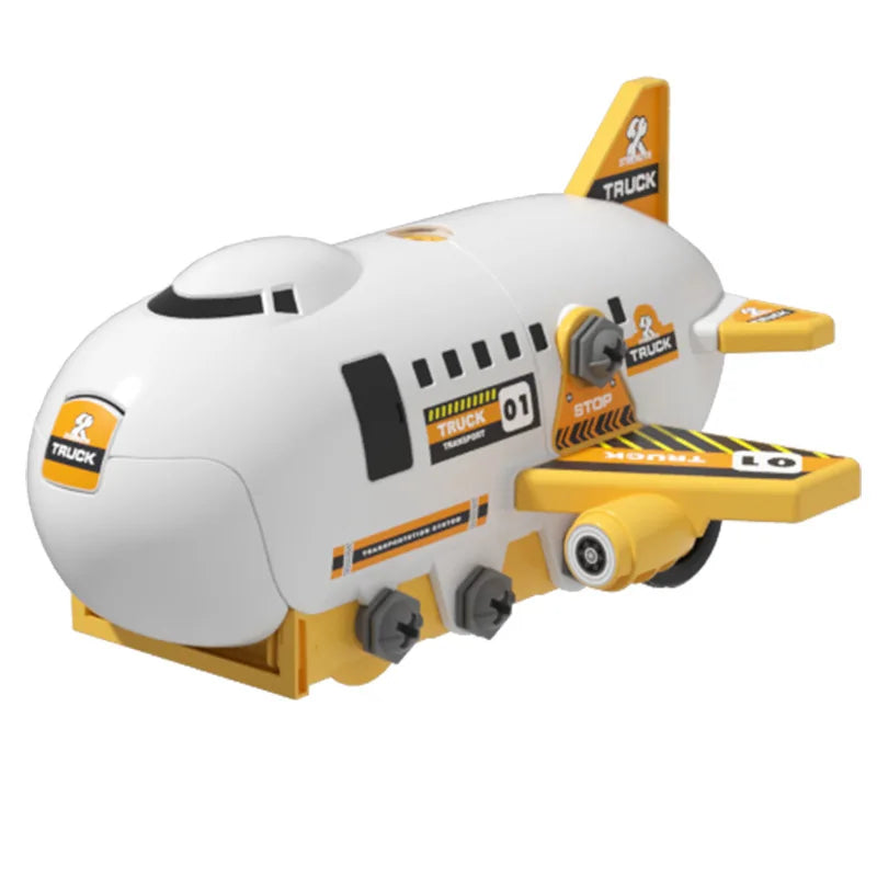 DIY Assembly Toy Airplanes, Ejecting Sliding Tracks, Toddler Planes Toys With 4 Alloy Cars