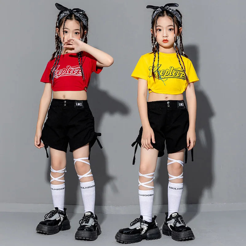 Denim Fashion Summer T Shirt And Shorts For Girls