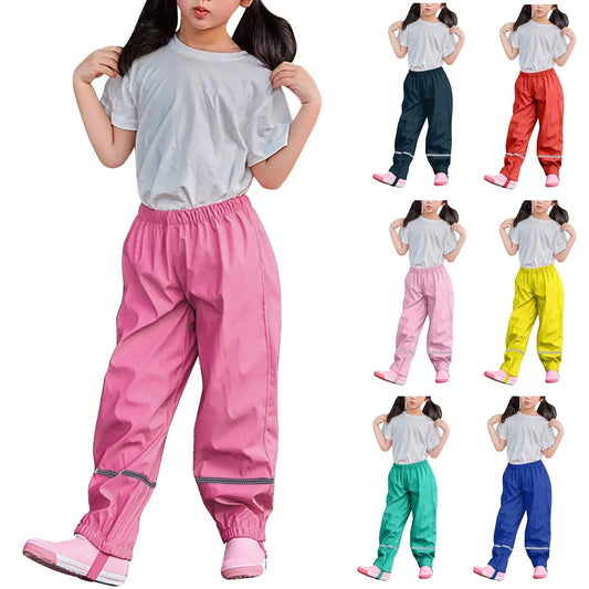 Kids Raincoat Rain Pants, Waterproof Cartoon Kids Rain Dungarees For Girls And Boys